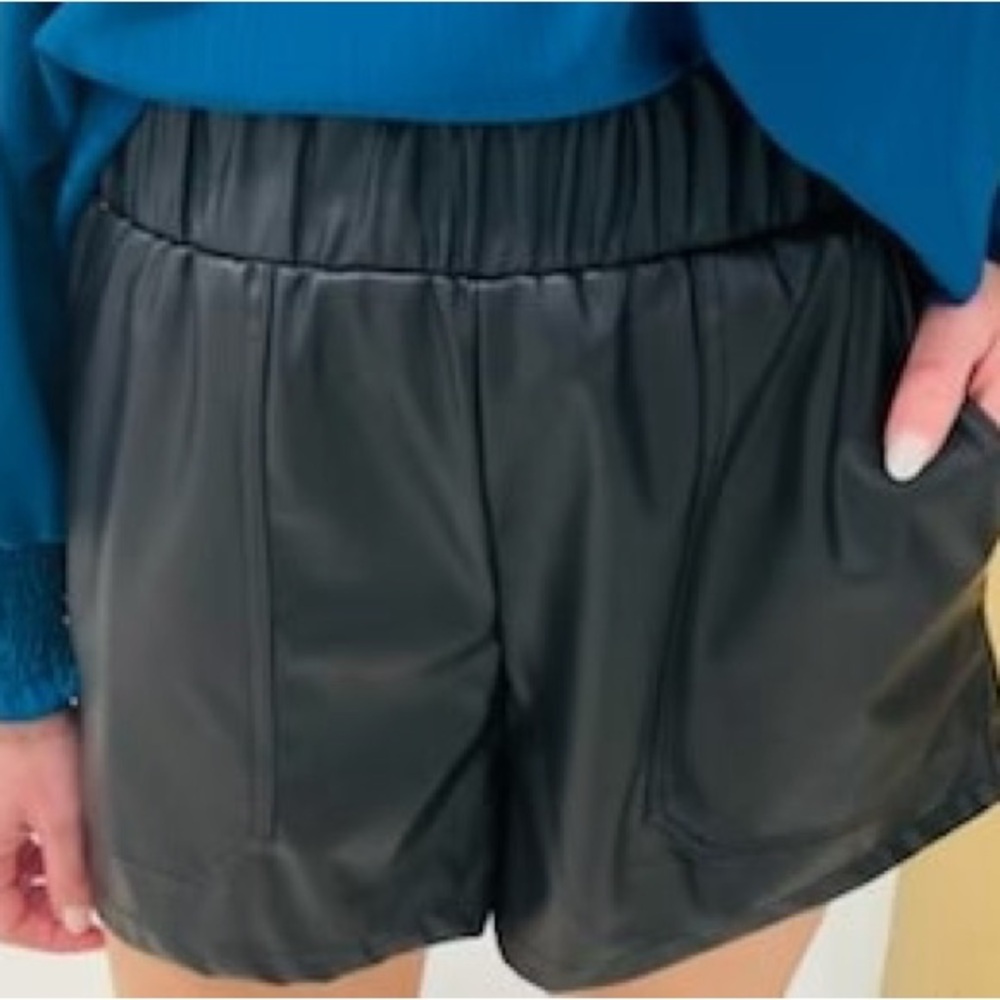 Faux Leather Shorts by Willa Story